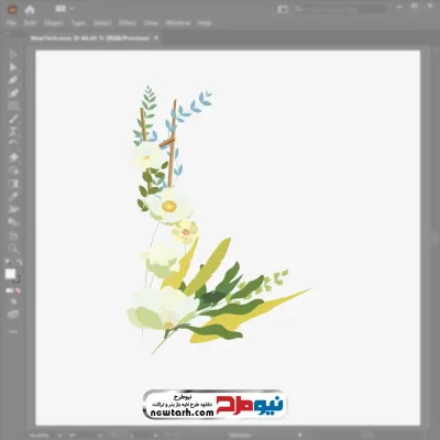 فایل وکتور گل های سفید آبرنگی برای حاشیه طرح با فرمت eps