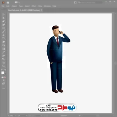 تصویر وکتوری مرد با کت و شلوار در حال صحبت با گوشی با فرمت eps