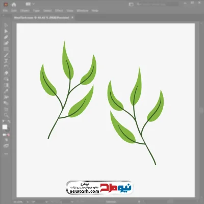 تصویر وکتوری برگ سبز با فرمت eps