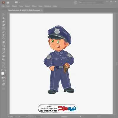 وکتور پسر بچه در کاراکتر پلیس با فرمت eps