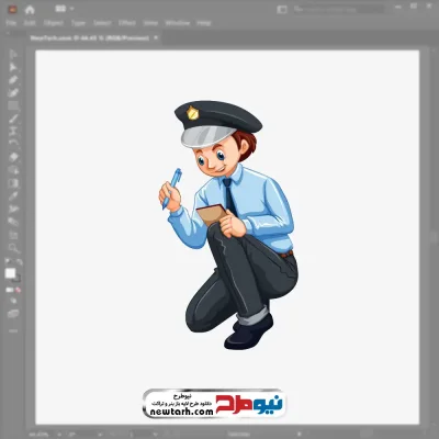 فایل وکتوری افسر پلیس در حال نوشتن با فرمت eps