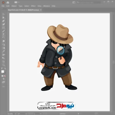 فایل وکتوری کارآگاه با ذره بین با فرمت eps