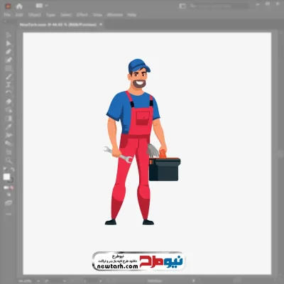 فایل وکتور تعمیرکار با جعبه ابزار با فرمت eps