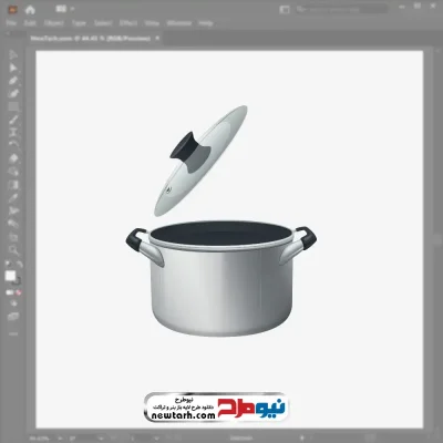 تصویر وکتوری قابلمه استیل با فرمت eps