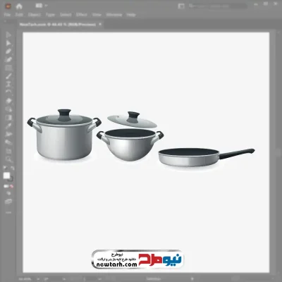 تصویر وکتوری سرویس قابلمه استیل با فرمت eps