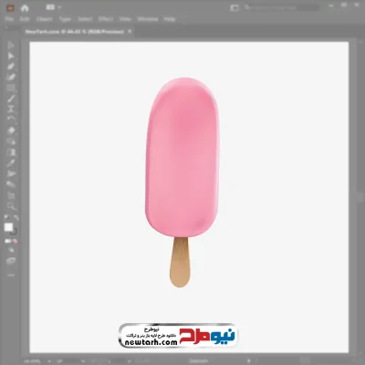 فایل وکتور بستنی چوبی با روکش صورتی با فرمت eps