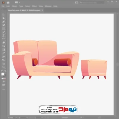 فایل وکتور مبل دو نفره با فرمت eps