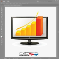 فایل وکتور مانیتور با نمودار رشد