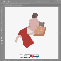 فایل وکتور زن با پتو و بالش