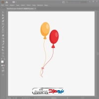فایل eps بادکنک زرد و قرمز