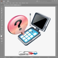فایل eps گوشی تاشو با آیکون علامت سوال