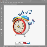 فایل eps ساعت زنگ دار با نت موسیقی