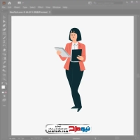 فایل وکتوری خانم کارمند با کت و شلوار