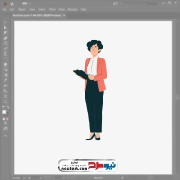 فایل وکتوری خانم کارمند با پوشه در دست