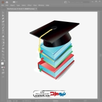 فایل وکتوری کلاه فارغ التحصیلی روی کتاب