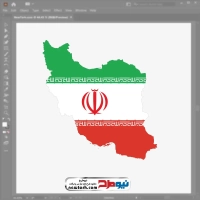 فایل وکتور نقشه ایران به رنگ پرچم