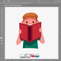 فایل وکتوری پسر بچه در حال کتاب خواندن