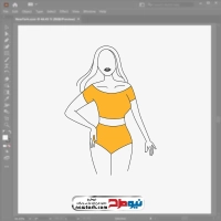 دانلود فایل وکتوری خانم با نیم تنه و شورت