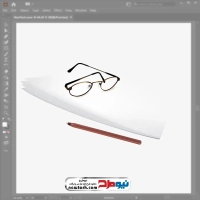 فایل وکتور عینک روی کاغذ سفید