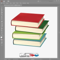 فایل وکتور کتابهای روی هم چیده شده