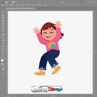فایل وکتوری دختر بچه در حال پریدن