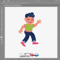 فایل وکتوری پسر بچه در حال پریدن