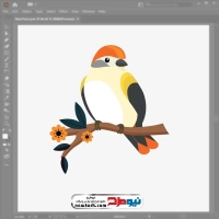 فایل وکتور پرنده روی شاخه درخت