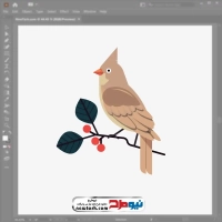 دانلود تصویر وکتور پرنده نشسته روی شاخه