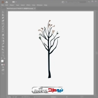 تصویر وکتور درخت پاییزی کم برگ