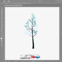 تصویر وکتور درخت برفی