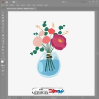 فایل وکتور گلدان شیشه ای