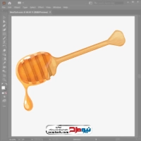 فایل eps قاشق چوبی عسل خوری