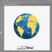 فایل وکتوری کره زمین با خطوط ارتباطی