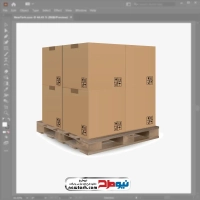 فایل وکتوری جعبه کارتنی روی پالت چوبی