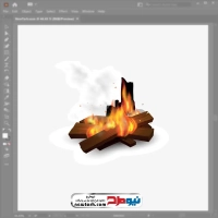 تصویر وکتوری آتش و هیزم