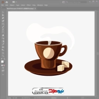 وکتور فنجان با حبه قند