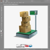 فایل eps جعبه کارتنی روی ترازو